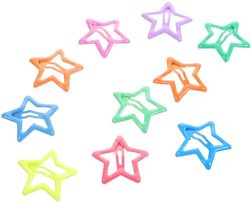 ERINGOGO Lot de 10 Pinces à Cheveux en Métal D’étoile, Accessoires pour Cheveux de Bébé Fille, Clips Barrettes Multicolores Brillants, pour Petites Filles au Quotidien et Fêtes