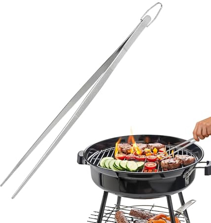 Pinzette per cucinare, pinze per servire cibo, pinzette in metallo per barbecue, per cucina, buffet, ristorante, feste, barbecue, snack, pasta, insalata, frutti di mare