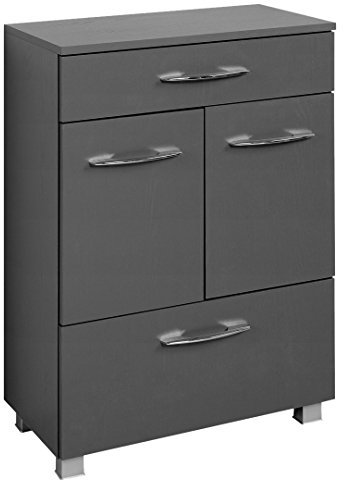 Held Möbel Portofino Unterschrank 60, Holzwerkstoff, Graphitgrau, 35 x 60 x 84 cm