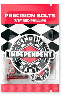 INDEPENDENT Originalteile Kreuzschrauben Standard Phillips Skateboard Hardware (schwarz/rot, 7/8 Zoll)