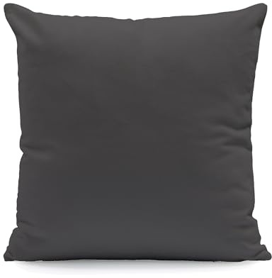 Hans-Textil-Shop Kissenbezug 30x60 cm Dunkelgrau Uni – 100% Baumwolle Linon, Made in Europe – Kissenhülle mit Reißverschluss für Sofakissen & Couchkissen
