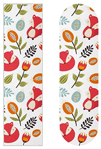 Cartoon Fox Skateboard-Griptape, Schleifpapier, Longboard, Aufkleber, Scooter, Deck, Sandpapier, 2 Stück