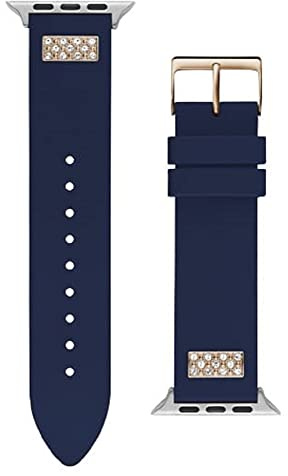 GUESS Herren-Smartwatch-Armband kompatibel mit Apple Watch (42 mm - 44 mm), navy, Modern