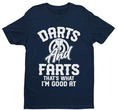 Galaxy Tees Herr Darts and Farts rolig T-shirt kortärmad, Midnatt marinblå, M
