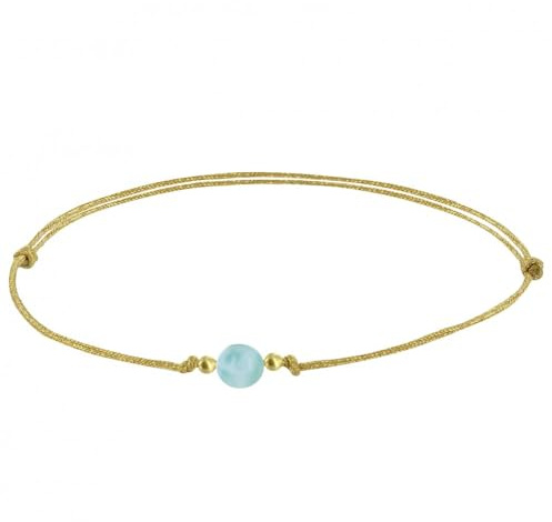 LES POULETTES BIJOUX - Armband Link Kleine Perle der Larimar - Gold