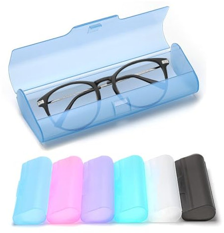 FZSECRIU 6 Stück brillenetui hardcase,brillenetuis für damen,brillenetui kinder,sonnenbrillen etui,brillen etui hart groß für die Meisten Brillen,Geschenk,reinfarbige Brillenkasten(6 Farben)