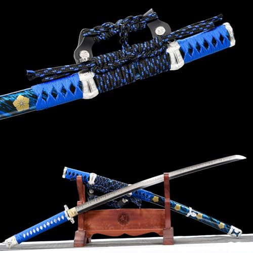LQSMX sword 104cm Hohe Konfiguration Samuraischwert Sharp Katana Tachi Hand geschmiedete T10 Stahl brennende Klinge Geschenke/Kampfkunst Praxis/Sammlung