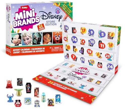 Disney Advent Calendar by ZURU Mini Brands Limited Edition Advent Calendar, 24 Days of Suprises, Mini Figures, Fun Christmas Toys for Kids, Best Gift for Girls and Boys Ages 3+