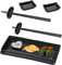 Assiette à sushi avec bols à trempette, plats à sushi avec baguettes, assiettes à sushi japonaises, 2 paires de baguettes + 2 repose-baguettes + 2 assiettes + 2 assiettes à trempette, noir