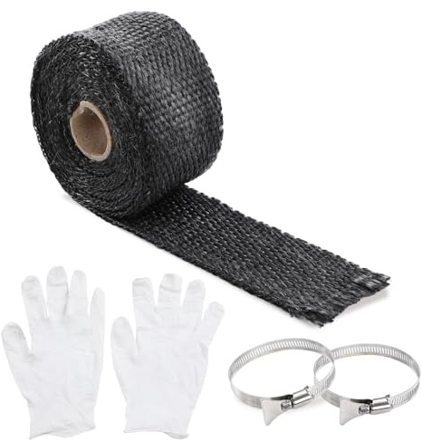 Fireproof Stove Pipe Wrap Set, 4 Pcs Stove Pipe Covers, Pipe Insulation Webbing, Heat Shield Tape (Glass Fiber)