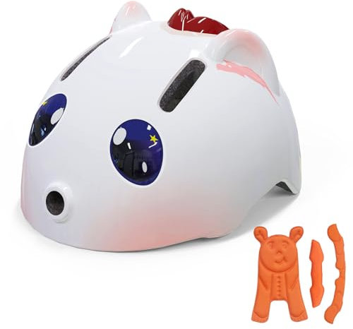 Shinmax Fahrradhelm Kinder 3D Cartoon Skaterhelm Jungen Mädchen 3-6-8-10 Jahre Kinderfahrradhelm für Laufrad Skateboard Scooter Roller Verstellbaree Größe (Rosa)