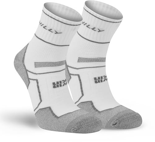 Hilly, Twin Skin, Anti Blister - Anklet - Med Cushioning, White/Grey Marl, M
