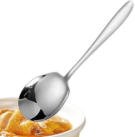 Cucchiaio da cucina in metallo, mestolo da buffet per piatti alimentari, cucchiaio da cucina gourmet, cucchiaio profondo in acciaio inox, cucchiaio dosatore per riso, utensile multiuso resistente