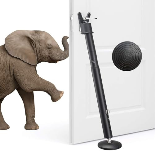 2-pack dörrsäkerhetsstång – uppgraderad 360° svängbar halkfri bas, slitstark inbrottsdörrstoppningspinne, 71–132 cm justerbar barrikad säkerhetsstopp för ytterdörr, uteplats, glidande glasfönster