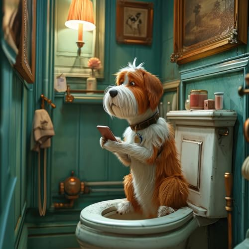 Bullglesup Puzzles for Adults 1024 Pieces, Thinking Dog Puzzle with Poster Letter on the Back, Unique Pieces Fit Well Without Dust (58 x 58 cm)