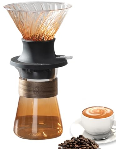 Huxibai Caffettiera Pour Over | Caffettiera Manuale Da Viaggio - Attrezzo Bevande Domestico Smontabile - Regalo per Casa Moglie Marito Padre Madre Ragazza Ragazzo