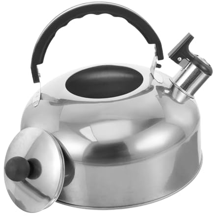 ABOOFAN Hervidor de Agua de Acero Inoxidable con Silbato Tetera Metálica para Estufa Diseño Ergonómico Resistente y Práctico