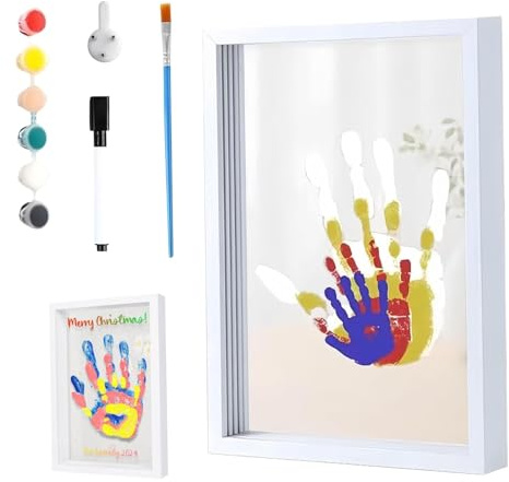 Familj handavtryck kit gör-det-själv handavtryck familj minnessak med färg och borste för nya föräldrar kit handtryck form minnessak baby hand och fotavtryck