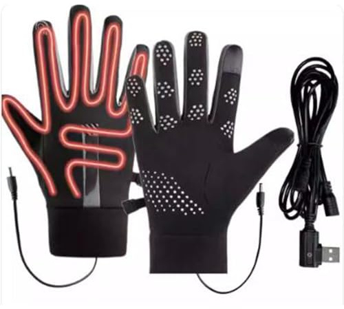 Guantes Calefactables USB para Hombre Mujer, Doble Cara Guantes Térmicos, 3 Niveles de Temperatura, Impermeables y Antiviento, para Esquí Pesca Senderismo Caza(Men's Gloves)