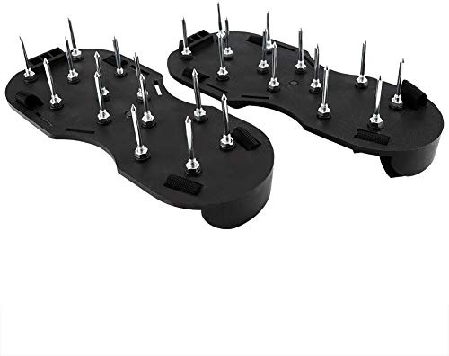 OEBUAFI Zapatos Aireadores de Césped, 1 par de Zapatos para Clavos, Herramienta, Cultivador de Jardín con Hebillas Ajustables para Aireación de Césped, Jardín y Patio