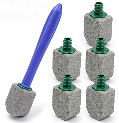 6 Pumice Stone for Toilet Pumice Cleaning Stones Refills with Handle Limescale Remover Toilet Pumice Stone Brush for Bathroom Kitchen Sink