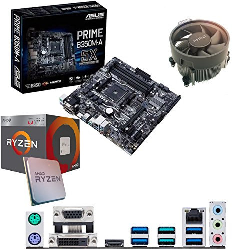 Components4All AMD Ryzen 3 2200G 3.5Ghz (Turbo 3.7Ghz) Quad Core CPU, ASUS Prime B350M-A Motherboard Pre-Built Bundle NO RAM