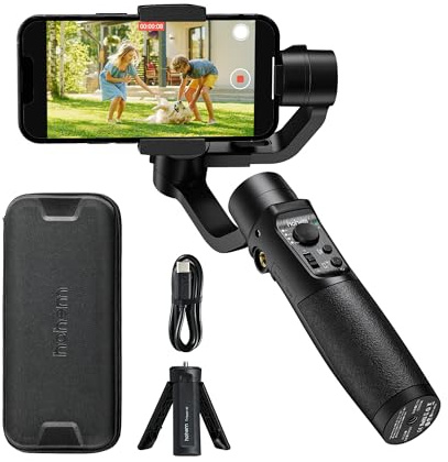 hohem iSteady Mobile Plus Gimbal Stabilizer for Smartphone, 3-Axis Phone Gimbal for Android and iPhone 15,14,13,12 PRO, Stabilizer for Video Recording with Ultra-Wide-Angle Mode, 600° Inception
