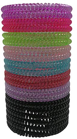 SUNFANI 20 PCS Fine Spiral Hair Ties Plastic Coil Ponytail Holder Phone Cord Elastics Accessories for Women Girl