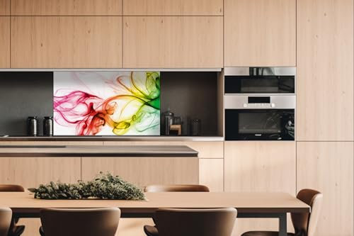 Plaque de fond de cuisine composite fumée 100 x 60 cm | Protection anti-éclaboussures pour cuisinière d'évier | Qualité premium en aluminium Dibond épaisseur 3 mm – Fabriqué en UE | Colle incluse