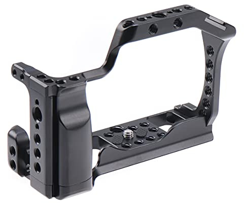 Hersmay M50 Kamerakäfig Video-Stabilisator für Canon EOS M50II / M50 / M5 spiegelloses Vlogging-Kamera Set mit Zubehörschuh,Grifflokalisierung,mehrere 1/4 Zoll, 3/8 Zoll Schraubenlöcher