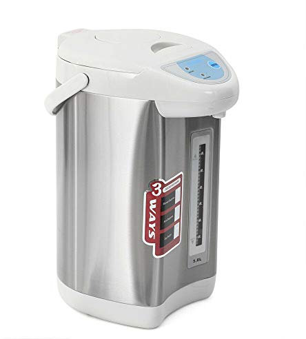 Dispensador de agua caliente Thermopot 4 litros tanque de agua de acero inoxidable hervidor de agua con función de conservación del calor, dispensador termo (gris)