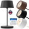 charlique® LED Tischlampe kabellos (schwarz) - Dinner Light 24 cm - Akku Tischleuchte mit USB, für innen und außen, warmes Licht - wetterfest für Balkon, Terrasse & Garten