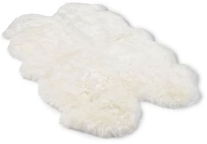 Nordic Sheep Lammfell Teppich 170x110 cm | Lammfell Echt kann auf dem Sofa oder Bett verwendet Werden, ist Gross Atmungsaktiv & Wärmeregulierend | Farbe: Weiß