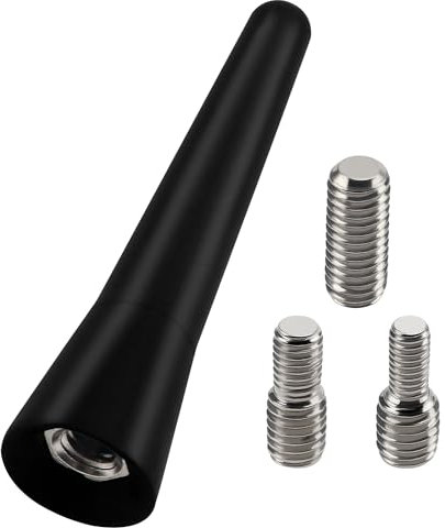 VooGenzek 6.5cm Car Antenna Mast Universal, Car AM/FM Radio Mini Short Aerial Antenna, with 3 Screws (M4, M5, M6), for FM AM Tuning Radio Adapter