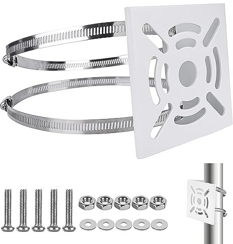 Masthalterung, Kamera Universal vertikale Stangenhalterung für Überwachungskamera mit 2 Verstellbaren Klemmen, Verdicktes Material, Robust und Langlebig für CCTV Kameras LED Wand/Bühnenleuchten