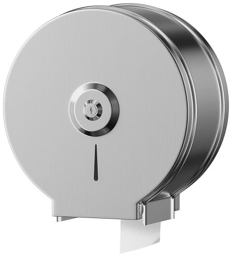 NICEME Distributeur de Serviettes en Papier - Distributeur de Serviettes en Acier Inoxydable verrouillable - Porte-Papier Toilette Professionnels - Diamètre 255mm Broche 40mm