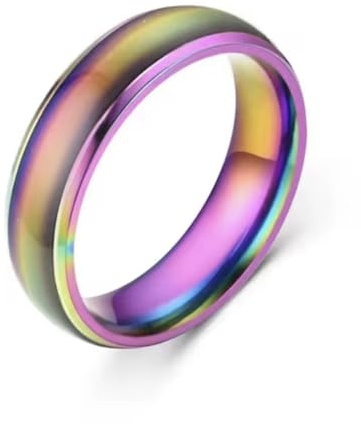 Mood Ring - Colour Changing - Fun Temperature Responsive - Great Gift - All Ages - Different Band Colours - Black - Rose - Gold - Silver- Water resistant (Pink, 7 US)