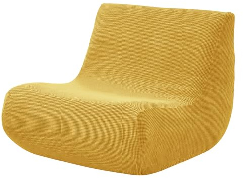 Mateju Copridivano Senza Braccioli Elasticizzato, Jacquard Pigro Copridivano Fodera per Sedia 1 Posti | Antiscivolo Sofa Protettore per Soggiorno Sedia Hotel Salotto -Giallo