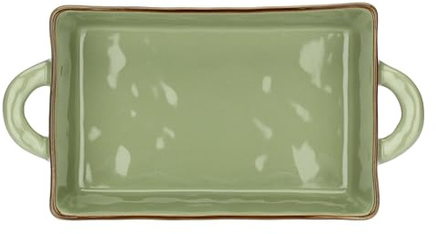 Rose&Tulipani Concerto Collection - Fuente para horno (cerámica, 29 x 6 cm, 15 cm de profundidad), color verde