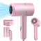 AVCXEC Sèche-cheveux Pliable, 800W Sèche-Cheveux de Voyage Pliable, Professionnel Sèche-Cheveux Lonique, 2 Températures, 1 Buses, pour Voyages, Maison, Salon (Rose)