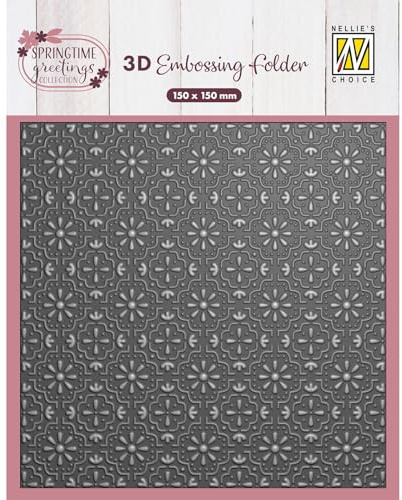 Nellie's Choice 3D Präglingsmapp Bakgrund med Påskplattor Motiv - Korttillverkningsmaterial på 15 x 15 cm - Perfekt för Hantverk som Pyssel, Scrapbooking, och DIY