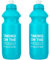 HOMESHOPA Squeeze Sports Plastic Water Bottle, 2 Pack Blue Non-Toxic Pull Top Wide Mouth Opener, Durable Leak Proof Drinking Bottle For Running, Gym, Fitness, Yoga, Outdoors and Camping