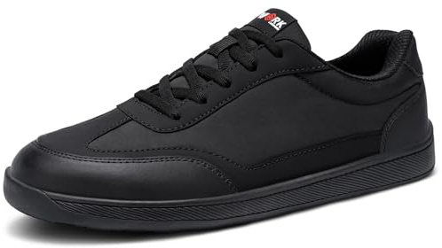 LARNMERN Chaussures de Sécurité Hommes Basket de Securite Embout en Acier Antidérapante Chaussures de Travail Légère Confortable(40, Noir Profond)