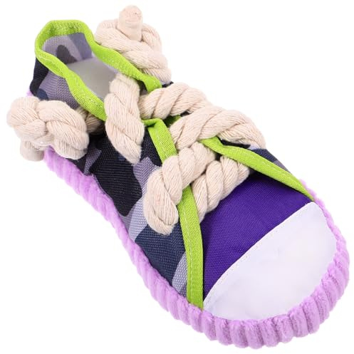 SUPVOX Jouet à Mâcher pour Chiens Petite Taille en Corde de Coton Couineur Violet Jouet Interactif pour Chiots pour Animaux de Compagnie