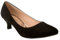 Comfort Plus Ladies Womens Wide Fit Memory Foam Patent Formal Slip On Kitten Heel Party Office Work Court Shoes, Black Suede, 7 UK