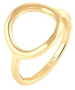 Elli Ring Damen Kreis Rund Geo Statement in 925 Sterling Silber