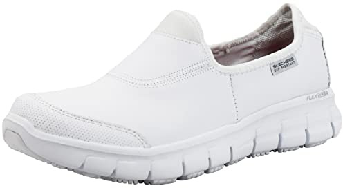 Skechers Damen Sure Track Schuh für das Gesundheitswesen, White Leather, 41 EU