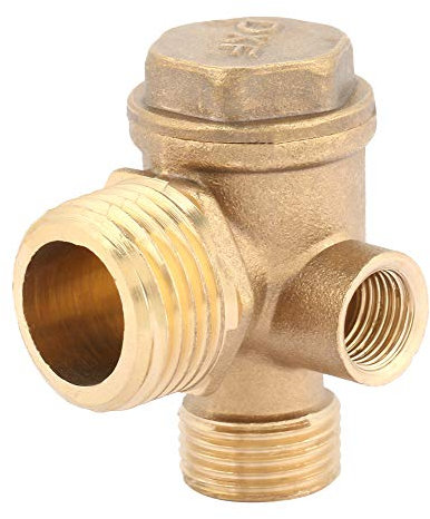Válvula de Retención Compresor Aire con conectores 3 Puertos Roscados de Latón para Tubos Tanque Presión Y Bomba Pistón Válvula control Unidireccional