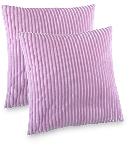 Kuscheli® 2er Set Kissenbezug im Doppelpack Cashmer Touch Fleece Kissenhülle, Sofakissen Kopfkissenbezug Kissenbezüge Couchkissen, Farbe:Rosa, Größe:2X 40x40 cm
