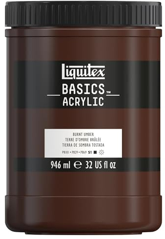 LIQUITEX Basics Acrylic Paint, Burnt Umber, 946 ml Pot